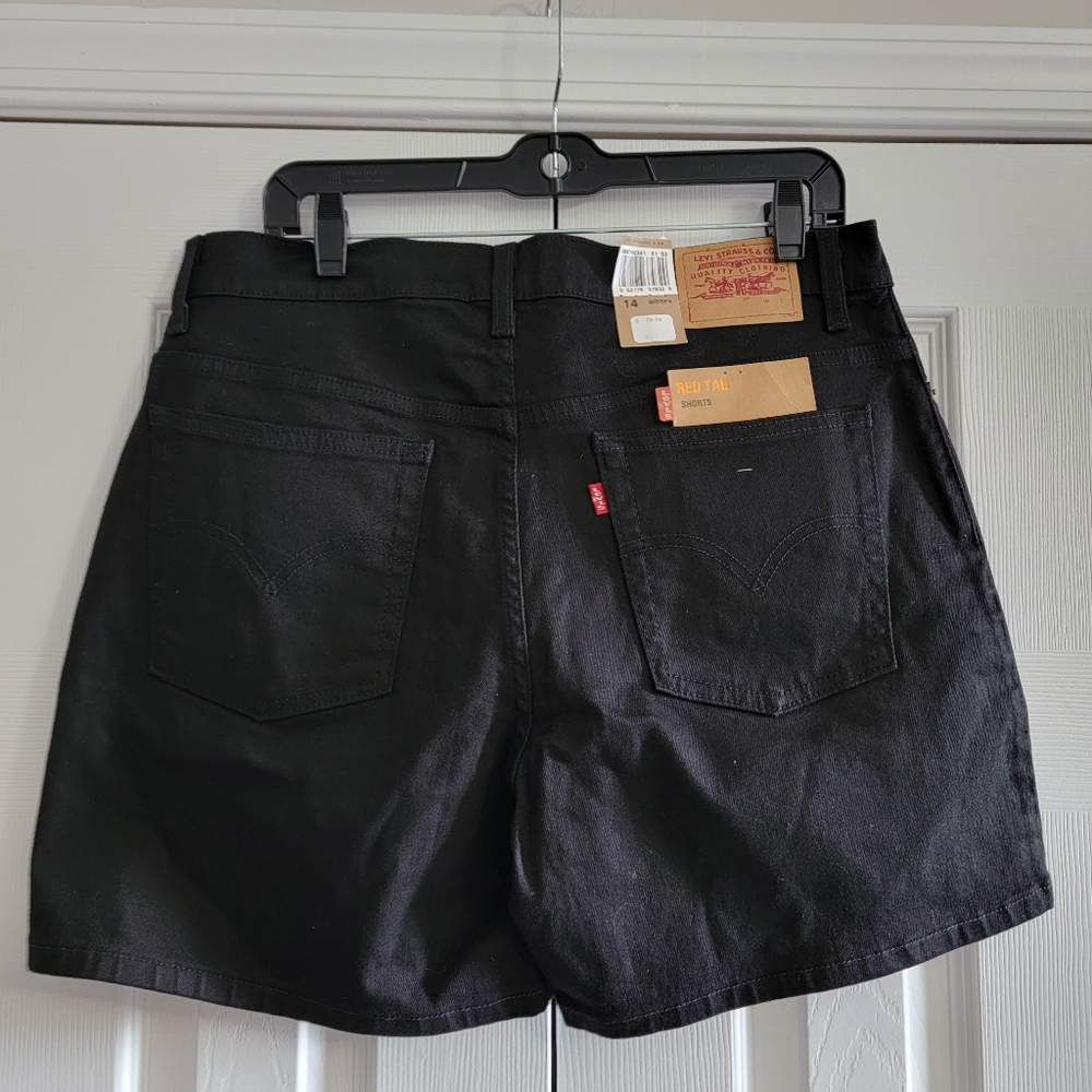 Levi’s Red Tab Mid-Length Denim Shorts Black Women’s Size 14 5” Inseam - Picture 5 of 7